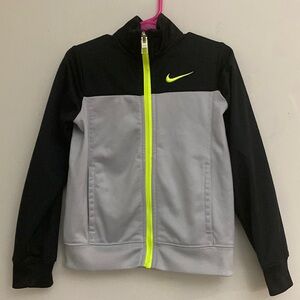 NIKE Toddler boys black/grey/neon zip up track jacket size 4T